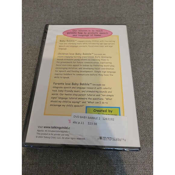 Baby Babble - Speech-Enhancing DVD for Babies and Toddlers 3 to 30 months NEW - Picture 2 of 6